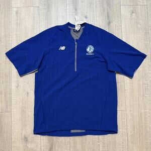 New Balance Blue Gray Lion University Batting Jacket Pullover 1/4 Zip Size M Men